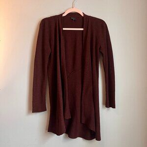 Wine / Burgundy Eileen Fisher Ribbed Asymetric Wrap Cardigan